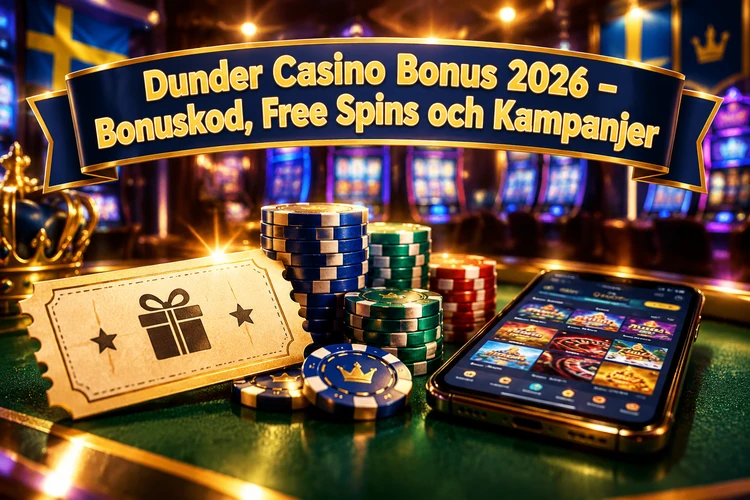 Dunder Casino Bonus 2026 - Bonuskod, Free Spins och Kampanjer